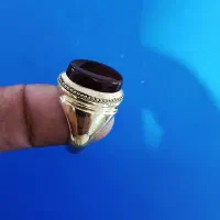 انگشتر برنج آلمانی با سنگ عقیق