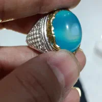 انگشتر نقره عقیق ابی|کلکسیون اشیاء عتیقه|تهران, باشگاه نفت|دیوار