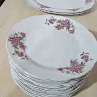 بشقاب چینی گل قرمز