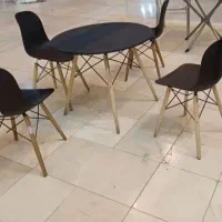 صندلی پایه چوبی   4نفره با میز