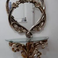 آینه کنسول طرح قلب و گل رز