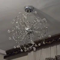 لوستر مدرن ۱۶ شعله استیل|لوستر و چراغ آویز|پرند, فاز ۵|دیوار