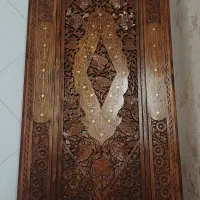میز هندی منبت عسلی منبت برنزکوب قدیمی آنتیک عتیقه