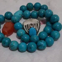 انگشتر و تسبیح فیروزه|کلکسیون اشیاء عتیقه|بومهن, |دیوار