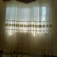 یک جفت پرده تمیز سالم همراه کتیبه ها