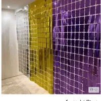 ریسه متالایز و دیسکویی پرده آویز ۱/۲