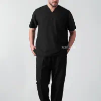 اسکراب پزشکی مردانه و زنانه مشکی ساده و طرح دار