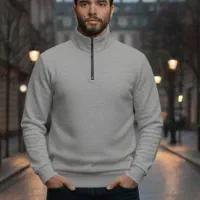 لباس مردانه نیم زیپ شیک وگرم نخ پنبه تو کرکی۶ رنگ