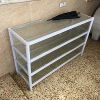 پیشخوان فلزی با شیشه