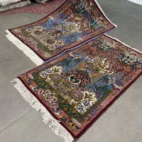 فرش دستباف (بساک) دوتا ۲ متری نقشه شکارگاه|فرش|مشکیندشت, |دیوار