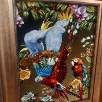 تابلو فرش دستباف طوطی بافت تبریز golha