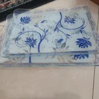 سینی شیشه ای اکبند ۲عدد