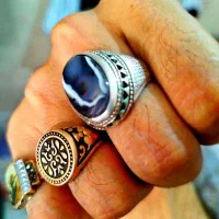 انگشتر نقره ۴مهر دست ساز شجرعقیقی زیبا|جواهرات|کرج, شهرک فهمیده|دیوار