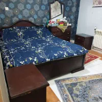 سرویس خواب چوب گردو دونفره با  دراور اضافه