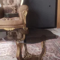 میز جلو مبلی بزرگ و3عدد کوچک شیشه ای