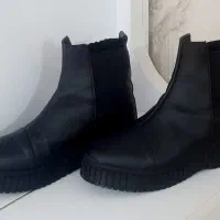 بوت نیم بوت پوتین مشکی کفش زمستانی بارانی برفی