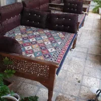 یک عدد تخت سنتی چوب چنار خشک طرح گره چینی درجه یک|مبلمان خانگی و میز عسلی|اصفهان, عباسآباد|دیوار