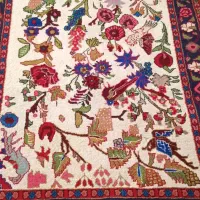 فرش نو دستباف طرح گل و بلبل|فرش|باوله, |دیوار