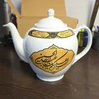 قوری سفید ۲ طرف چاپ