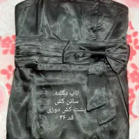 لباس مجلسی،دامن بلند و کوتاه مشکی ساتن،تاپ دکلته|لباس|ری, شهید بهشتی|دیوار