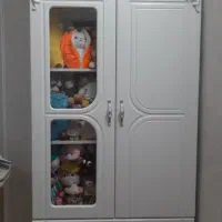 کمد دومنظوره کمد و ویترین به همراه تخت سِت کمد