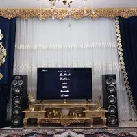 شانل پرده مخمل به همراه تاج سلطنتی ۳ متری