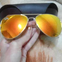 عینک خلبانی شیشه طلایی ری بن