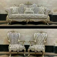 مبل استیل 9 نفره چوب راش مدل رز