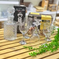 ست جام و گیلاس‌خوری بلند شیشه‌ای