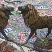 مجسمه برنجی خارجی شیر های میناکاری و اسب|مجسمه، تندیس، ماکت|چهارباغ, |دیوار