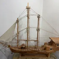 کشتی دست ساز چوبی دکوری