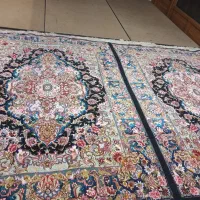 جفت قالیچه رج ۴۰ هاشیه تاروپود ابریشم سالاری