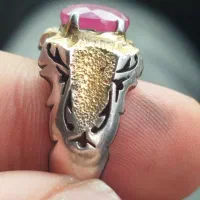 یاقوت اناری آفریقایی جواهری طلا زرد