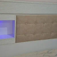تخت MDF همراه تشک و ۲عدد پاتختی،میز آرایش و صندلی|تخت و سرویس خواب|اصفهان, ارزنان|دیوار