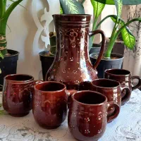 تنگ و لیوان سفالی