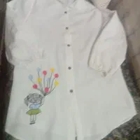 شومیز سفیدپارچه ای نخی سبک نوسایز ۳۸ و۴۰