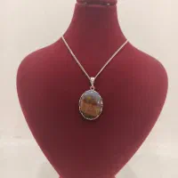 گردنی زنانه 925 با سنگ عقیق شجر منظره