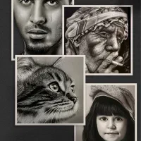 سفارش پرتره سیاه قلم|تابلو، نقاشی، عکس|محمدشهر, محمدشهر|دیوار