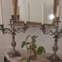 آینه کنسول. شمعدان برنزی