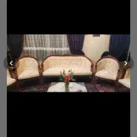 مبل 7نفره چوب گردو|مبلمان خانگی و میز عسلی|همدان, |دیوار