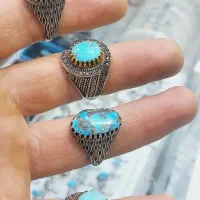 انگشتر نقره مردونه فیروزه نیشابوری
