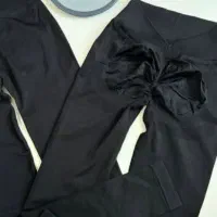 لگ سیملس ورزشی کمر گنی پشت چین‌دار