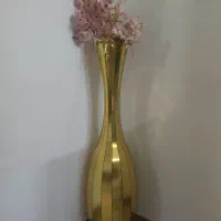 گل گلدون چوبی طلایی