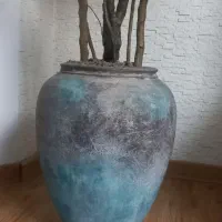 گلدان پتینه کاری با رنگ جذاب و نو