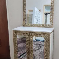 جاکفشی و آیینه برنز کاملا سالم در حد نو