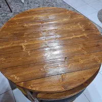 میز ناهار خوری چهار(4)نفره گرد کم جا چوب نراد