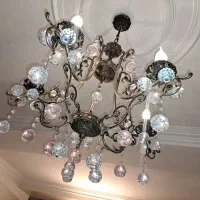 لوستر کریستال اصل بدنه برنز ۵شعله