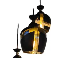 آویز سه شعله چینی|لوستر و چراغ آویز|شیراز, سیاه سنگ|دیوار