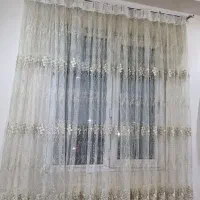 یک جفت پرده (۲ عدد) پرده توری گلدوزی شده|پرده، رانر، رومیزی|پاکدشت, خاتون آباد|دیوار