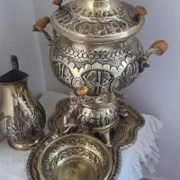 سماور سیاه قلم بسیار زیبا و انتیک نو نو اک|کلکسیون اشیاء عتیقه|ارومیه, |دیوار
